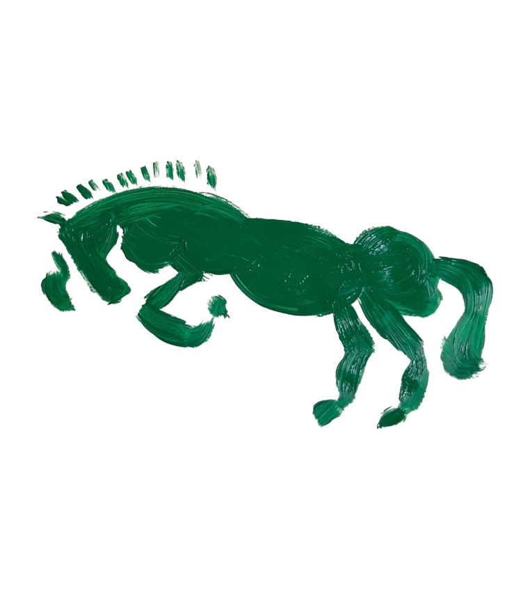 Caballo pintado en verde